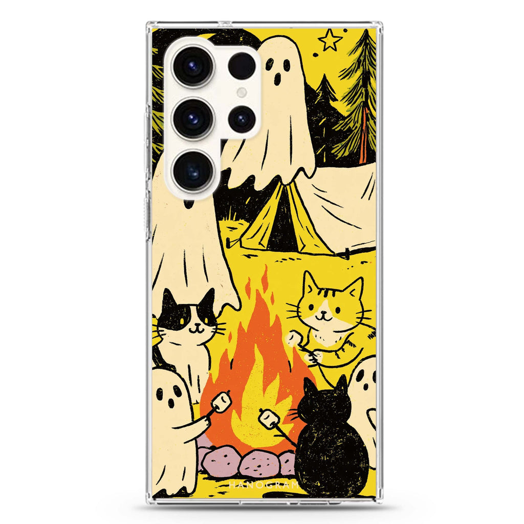 Campfire with the Ghosts Samsung Galaxy Ultra Clear Case — front view