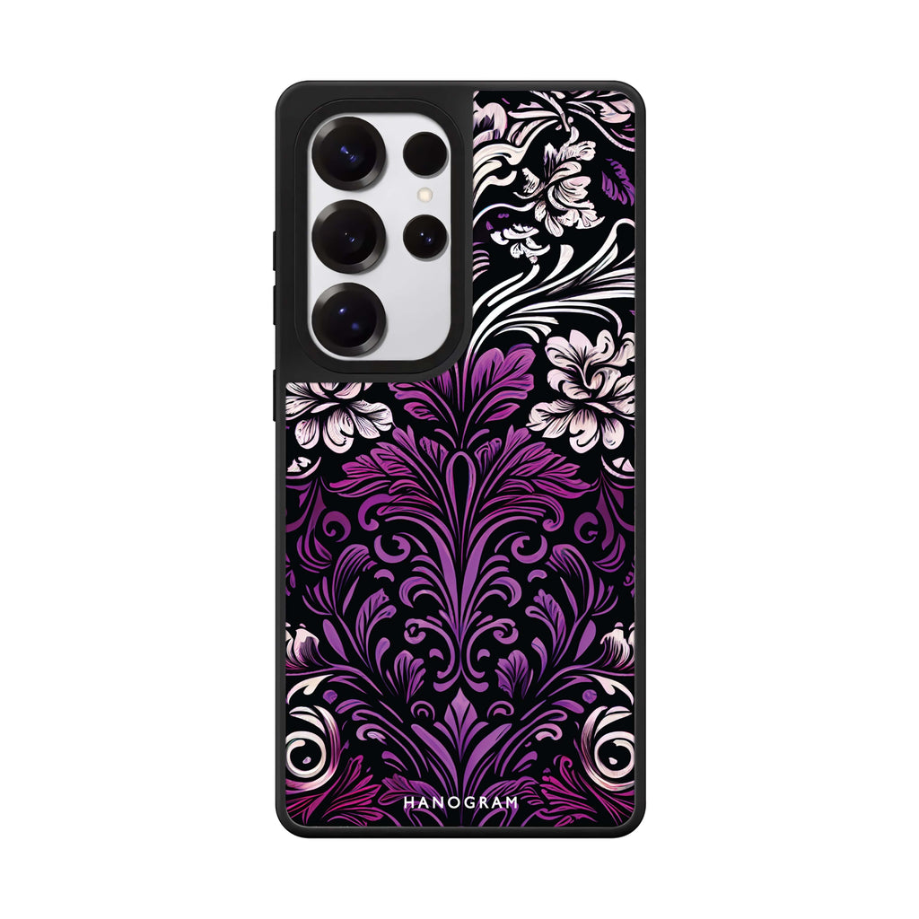 Floral Samsung Galaxy S25 S24 S23 Ultra mirror case, front view