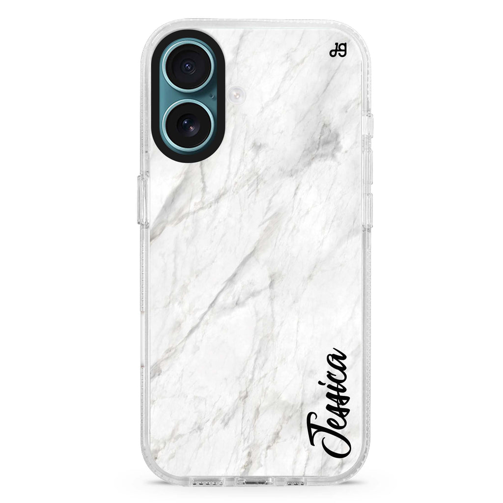 White Marble – Deep Love MagSafe Compatible iPhone 16 Ultra Clear Case - Personalized and Stylish Protection