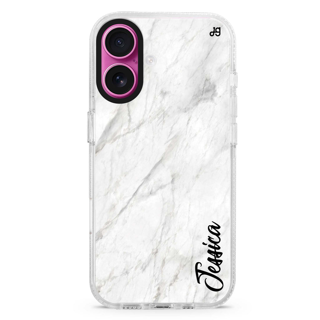 White Marble – Deep Love iPhone 16 Plus Ultra Clear Case