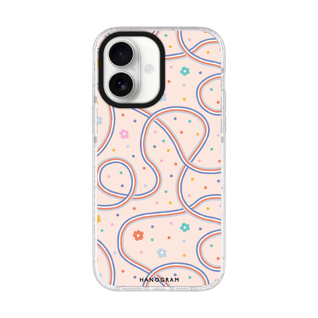 Floral & Line iPhone 17 ultra clear MagSafe case, front product view