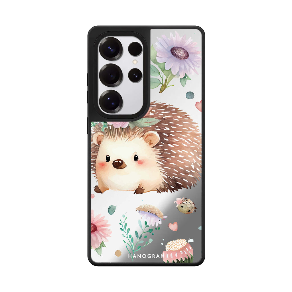 Hedgehog Samsung Galaxy S25 S24 S23 Ultra mirror case, front view