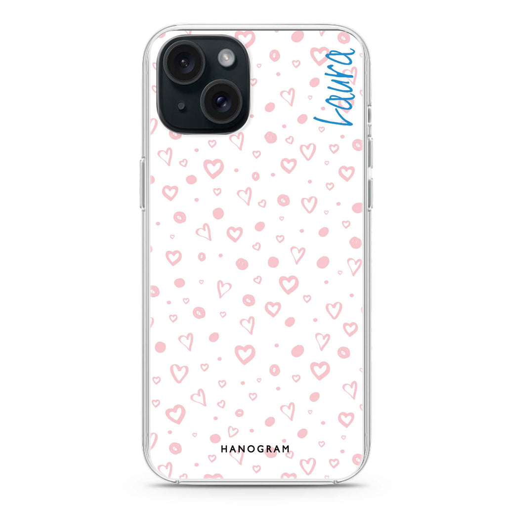 Pinky Hearts iPhone Ultra Clear Case