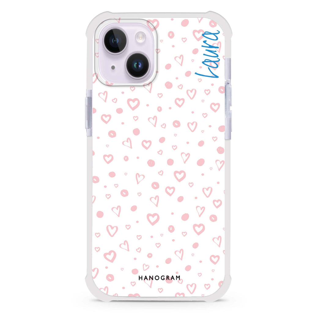 Pinky Hearts iPhone 15 Plus Ultra Shockproof Case