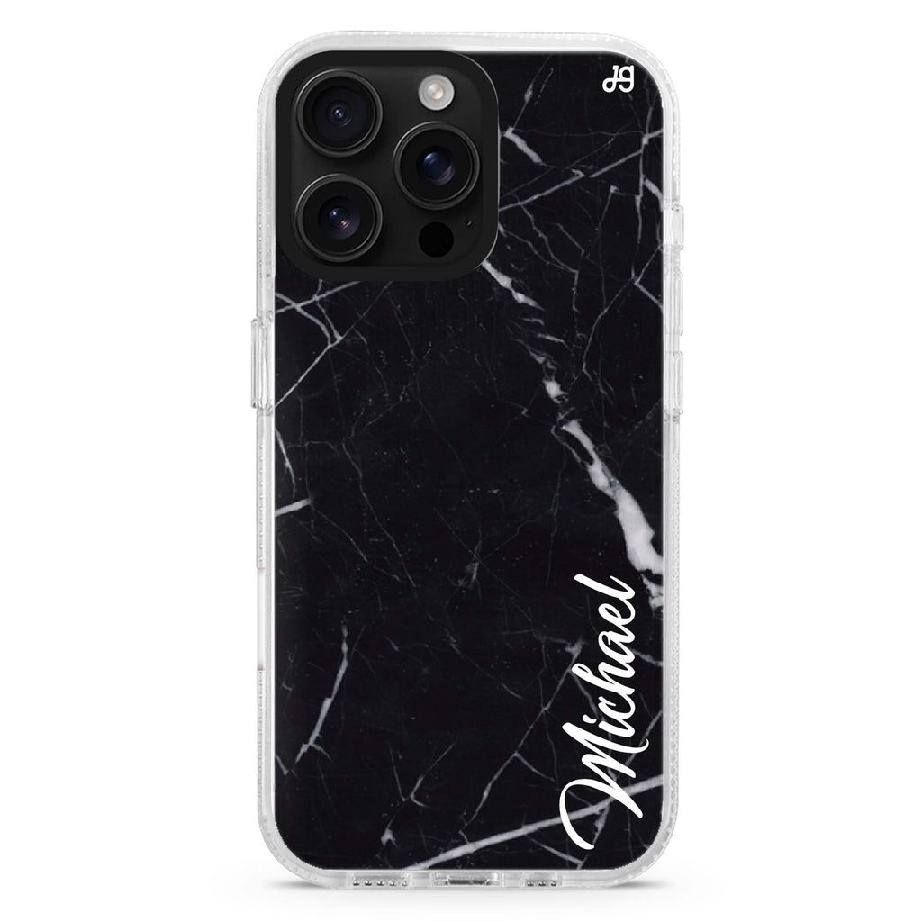 Black Marble – Deep Love iPhone 16 Pro & 16 Pro Max Case - Personalized and Stylish Protection