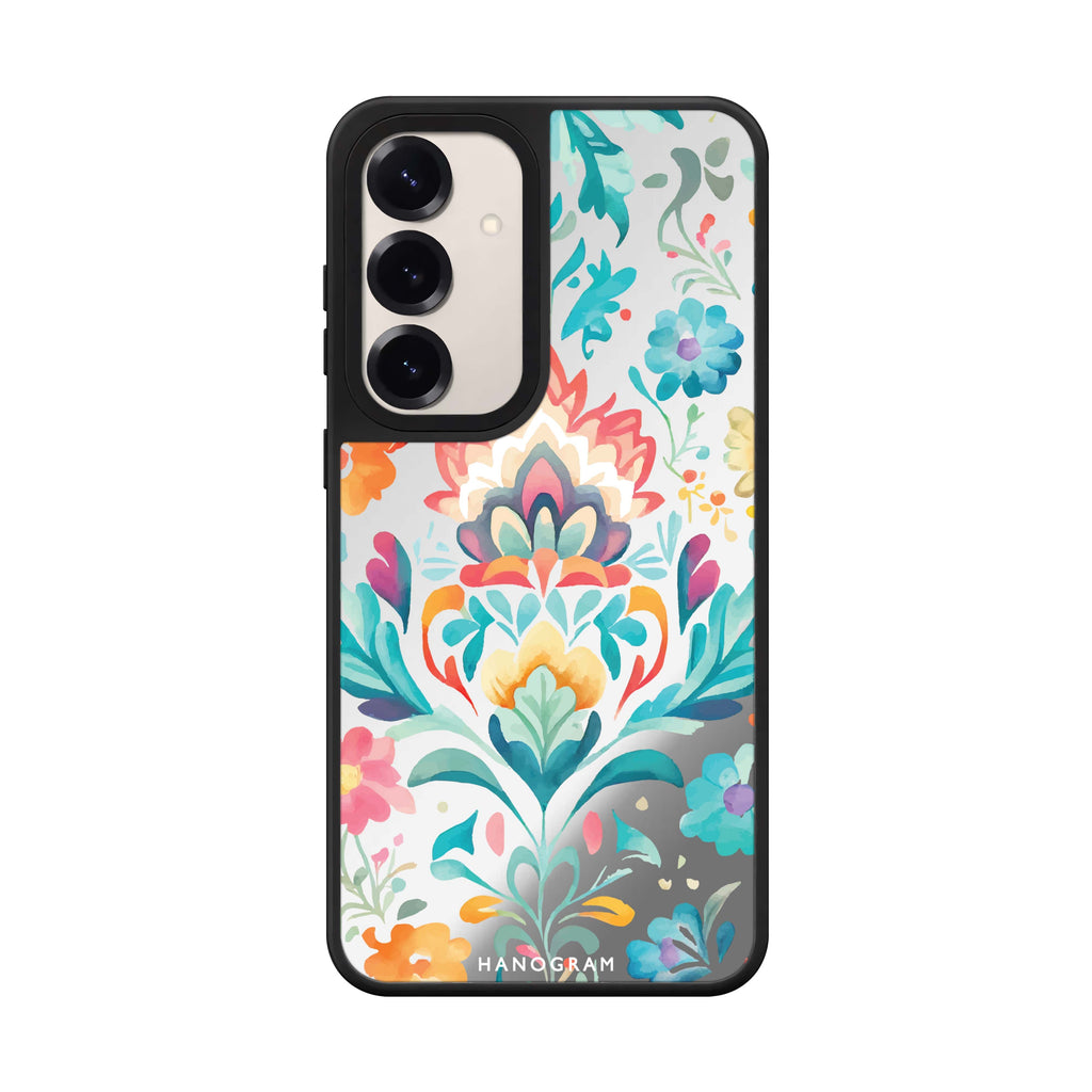 Watercolor Floral Samsung Galaxy mirror case front view