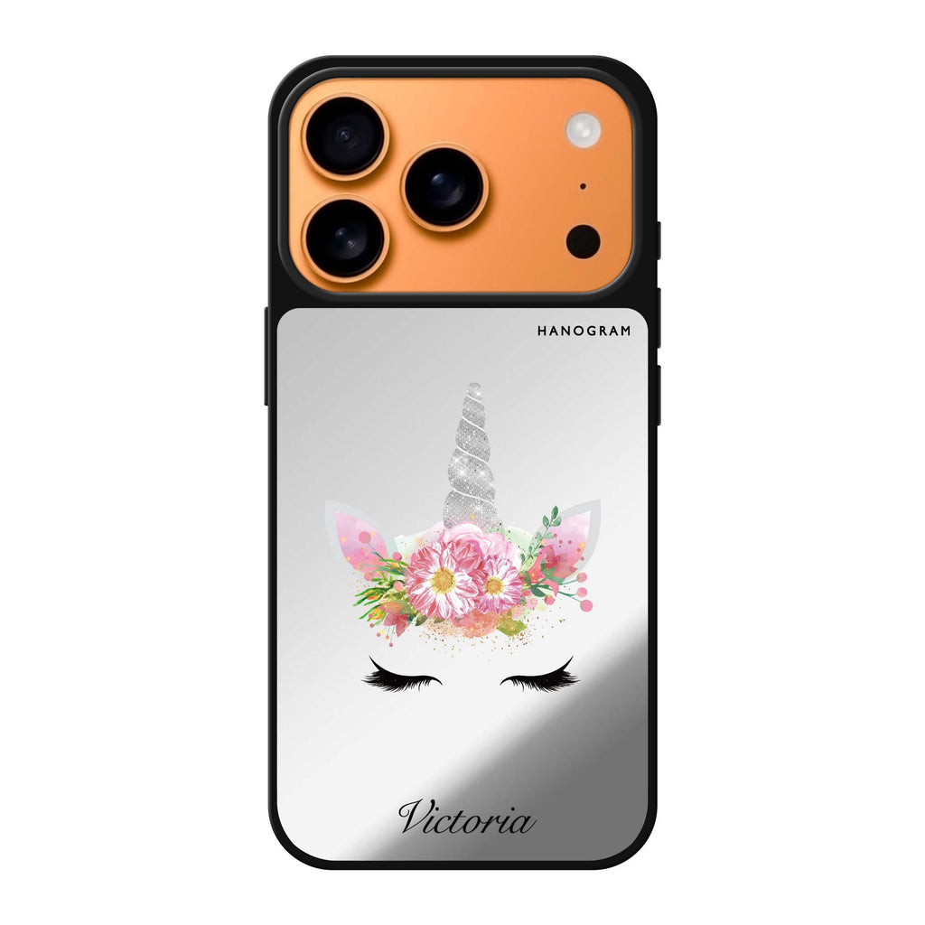 Unicorn's Brow personalized name unicorn animal iPhone 17 Pro Max mirror case