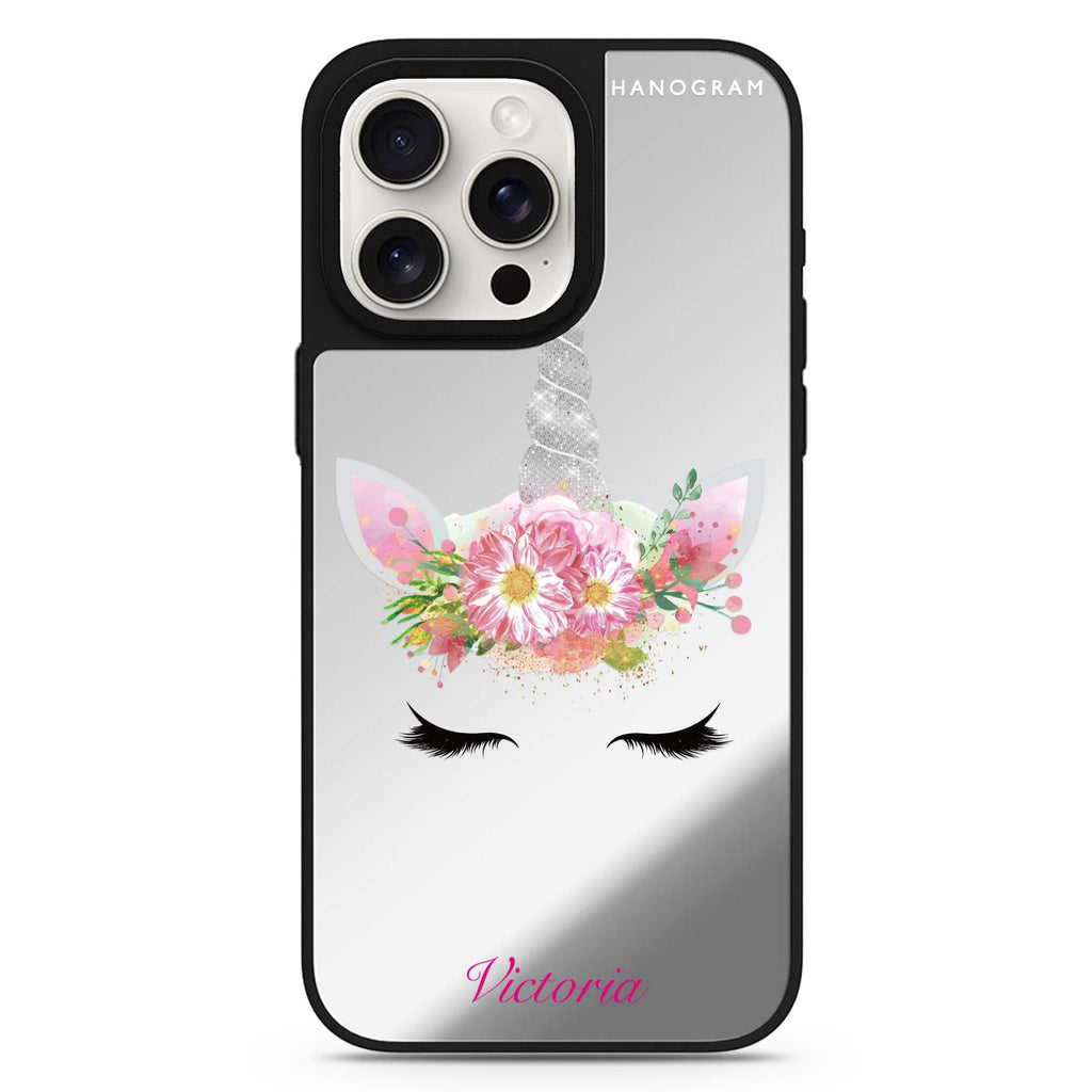 Unicorn's Brow personalized name MagSafe mirror case for iPhone 16/15/14 Pro Max and Pro, main view