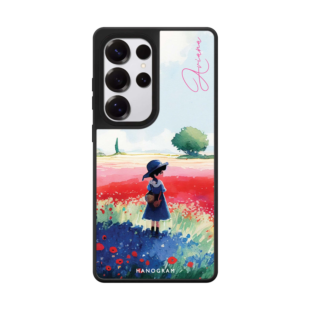 Custom A Little Girl Samsung Galaxy S25 S24 S23 Ultra mirror case, front view