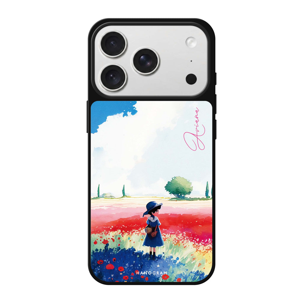 A Little Girl personalized name portrait cute iPhone 18 Pro Max mirror case