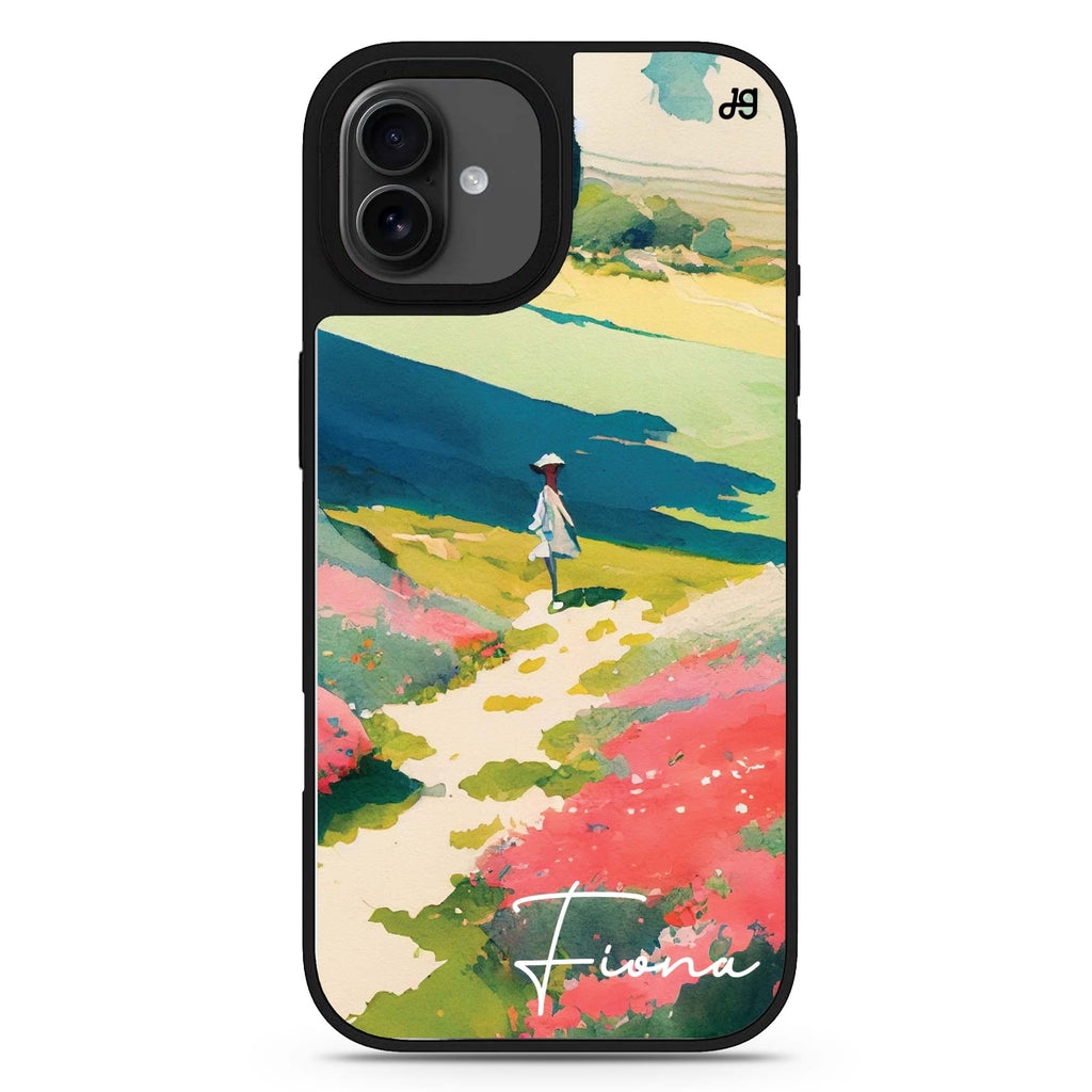 Abstract drawing personalized name iPhone 17 mirror case