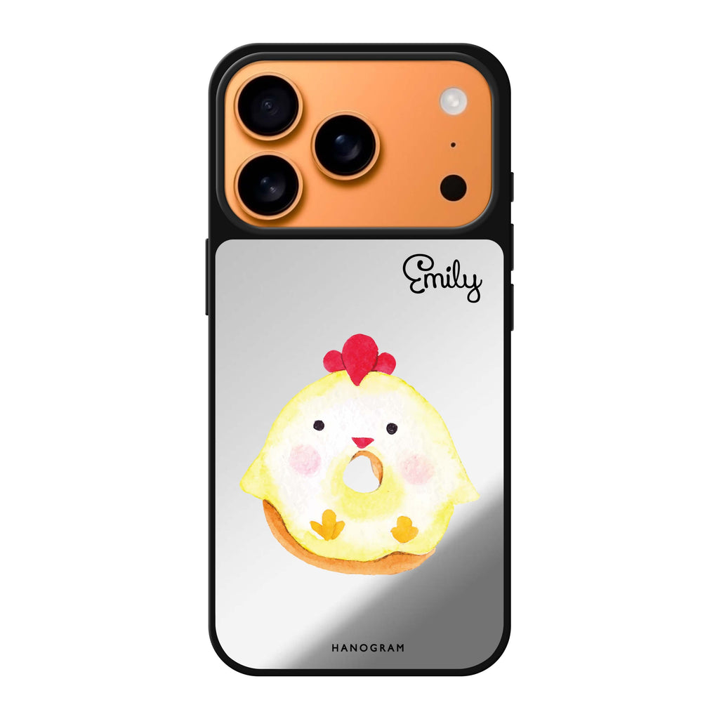 Sweet donut chick personalized name donut food iPhone 17 Pro Max mirror case