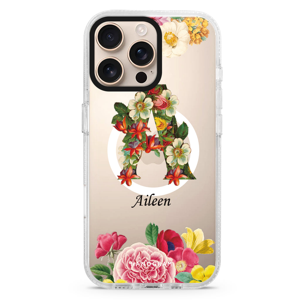 Bouqet Flower Monogram MagSafe Compatible Ultra Clear Case