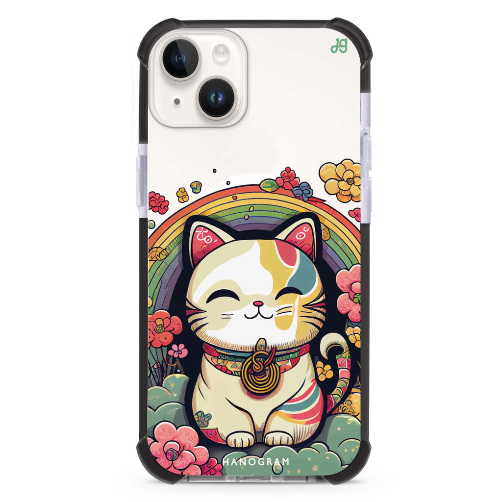 Japanese Lucky Cat iPhone 15 Plus MagSafe Compatible Ultra Shockproof Case