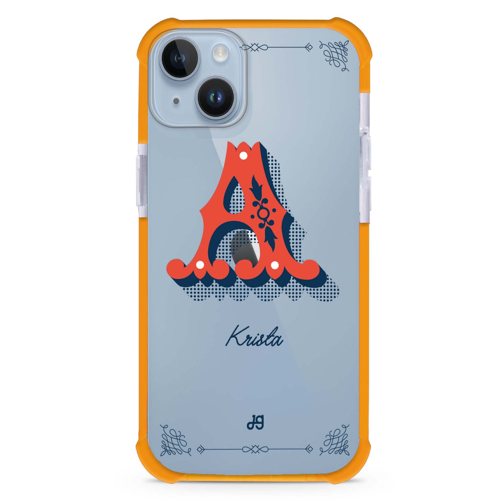 Vintage Ornamental Monogram iPhone 15 Plus Ultra Shockproof Case