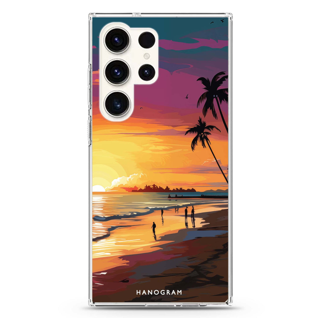 Sunset Glow Samsung Galaxy S26/S25/S24/S23/S22 Ultra ultra clear case, transparent design, main view