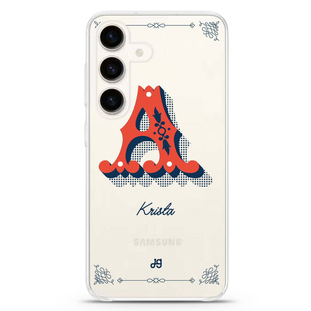 Vintage Ornamental Monogram Samsung Galaxy Ultra Clear Case