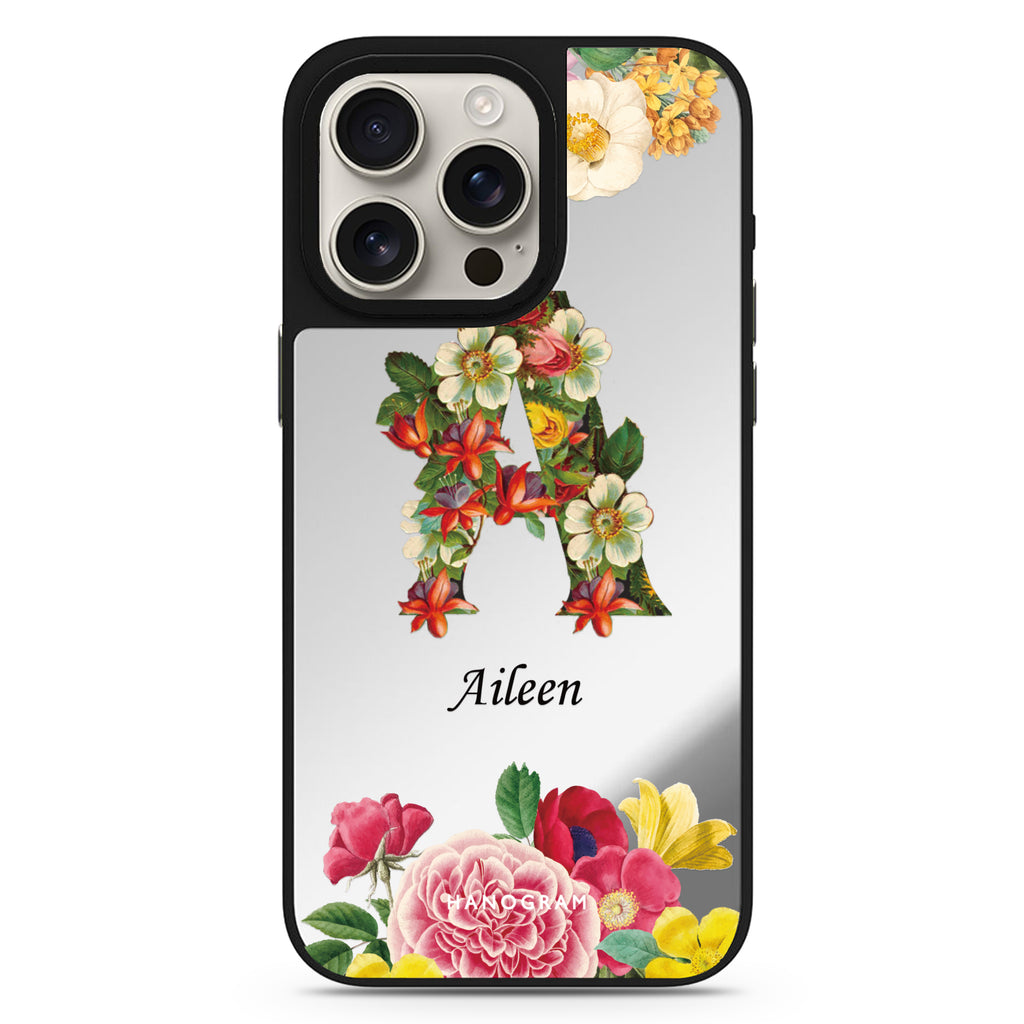 Bouqet Flower Monogram MagSafe compatible mirror case for iPhone 16/15/14 Pro Max and Pro, main view