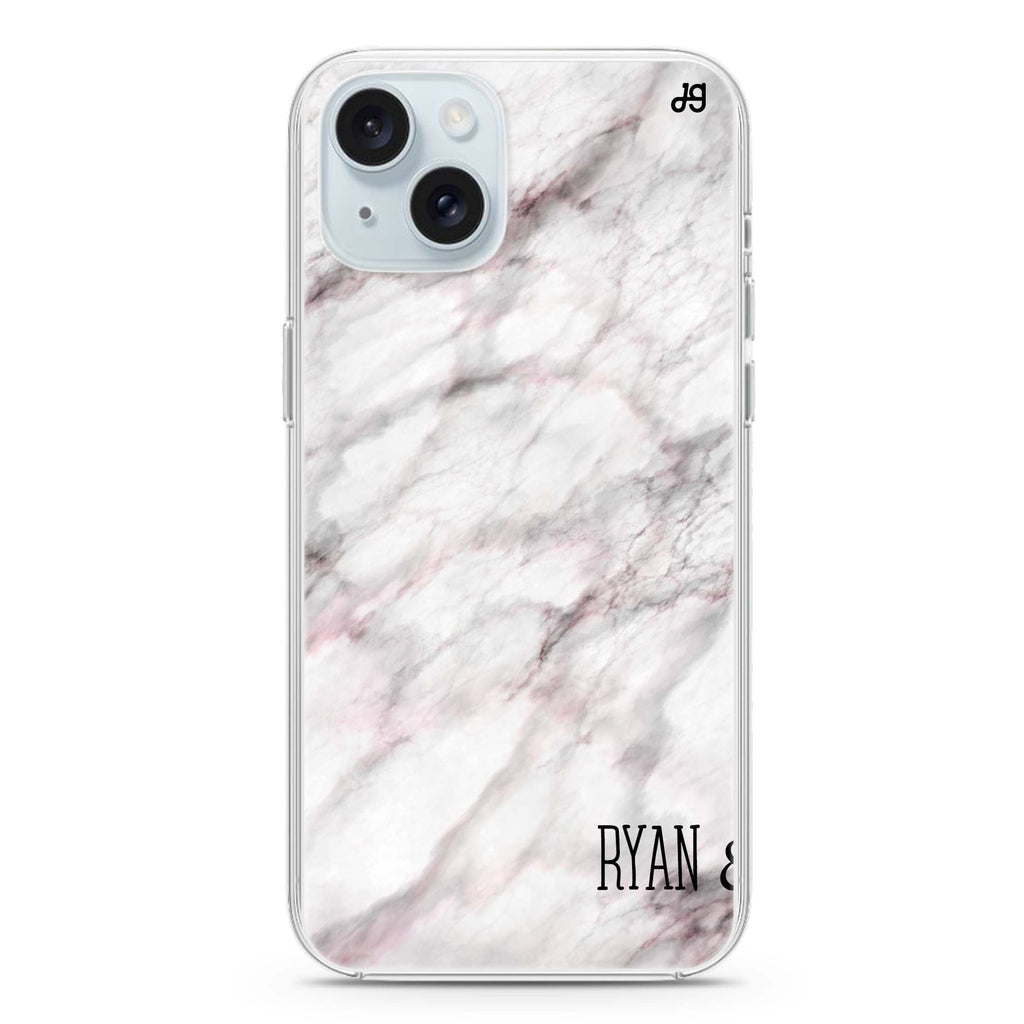 White Marble iPhone 15 plus Ultra Clear Case