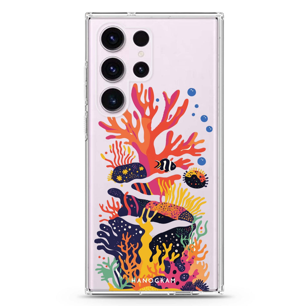 Groovy Reef Samsung Galaxy S26/S25/S24/S23/S22 Ultra ultra clear case, transparent design, main view