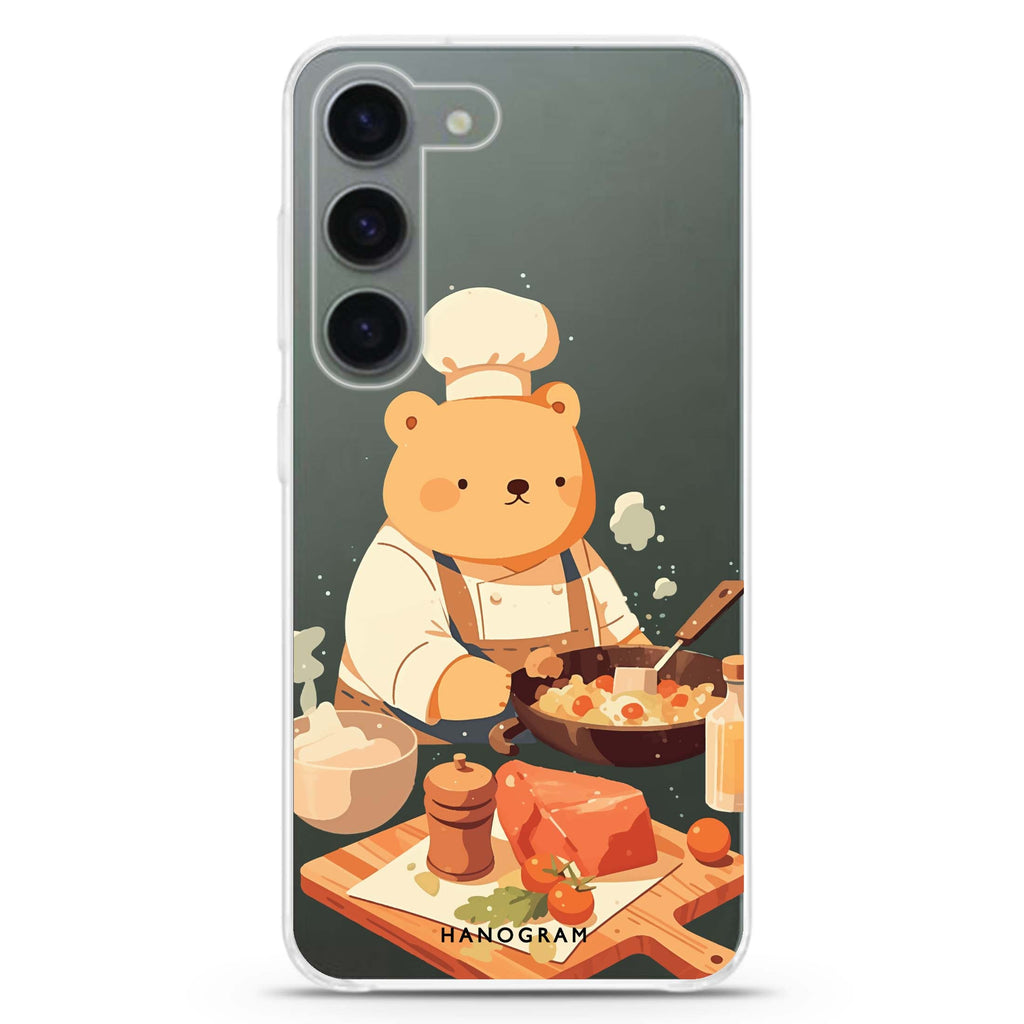 Culinary Bear ultra-clear case for Samsung Galaxy S23/S22, front view