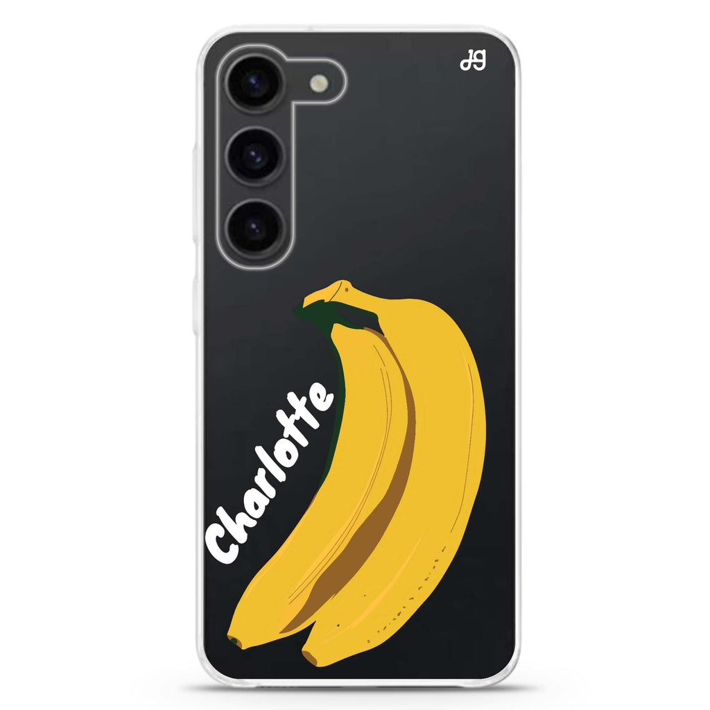 Banana Breeze personalized ultra-clear case for Samsung Galaxy S23/S22, front view