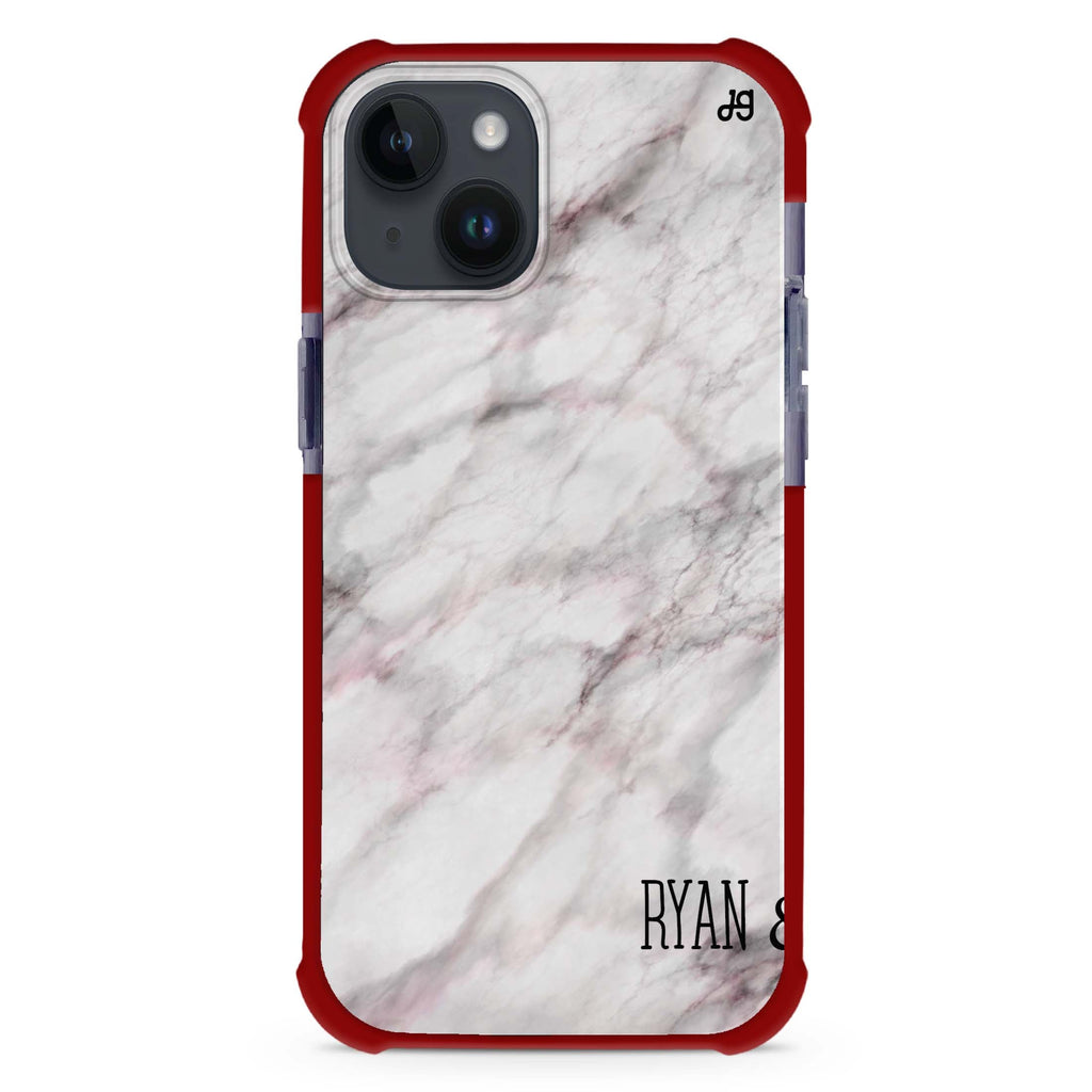 White Marble iPhone 15 Plus Ultra Shockproof Case