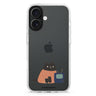 Whiskerflix Night iPhone 16 and 16 Plus ultra clear case, transparent celestial artwork, front product view