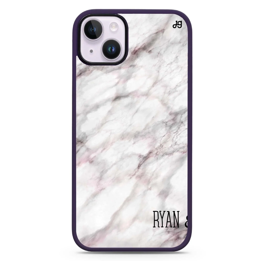 White Marble iPhone 15 Plus Impact Guard Bumper Case