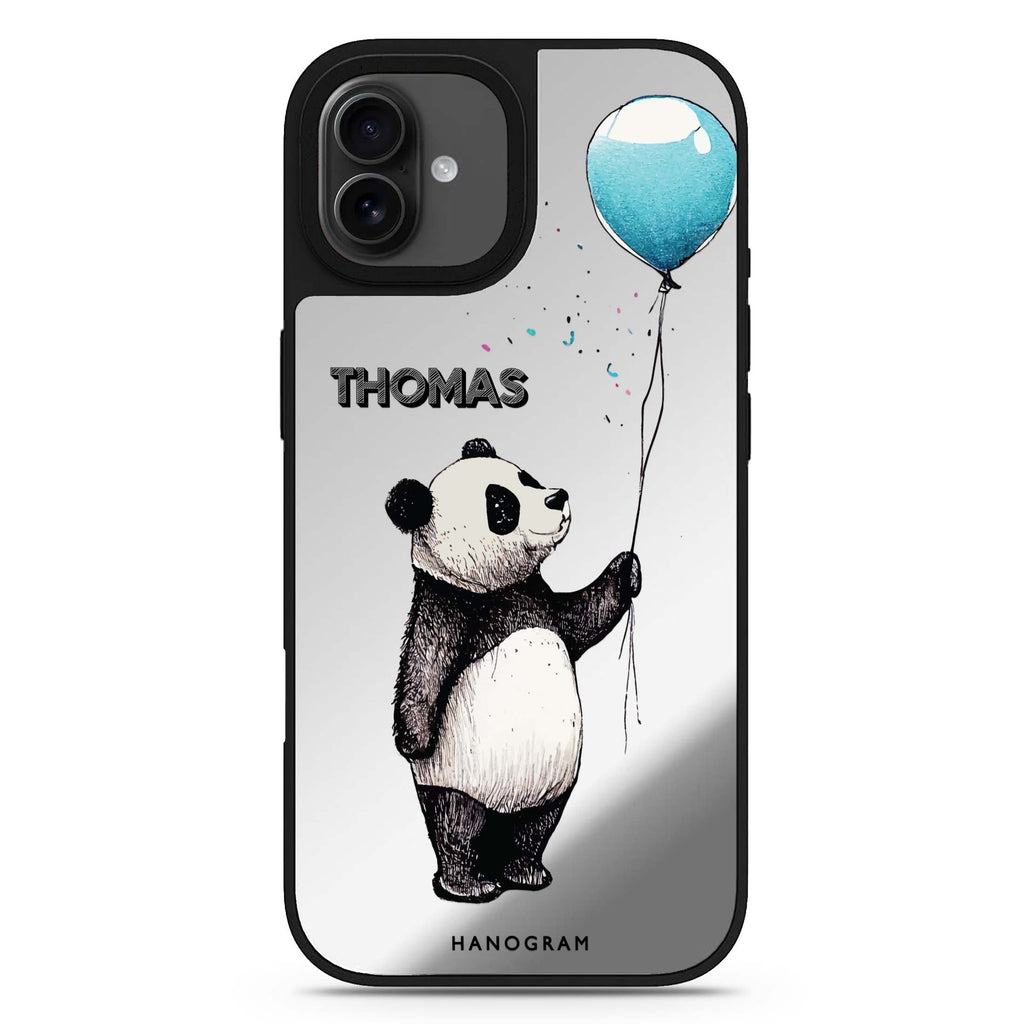 Little Panda personalized name animal design iPhone 17 mirror case