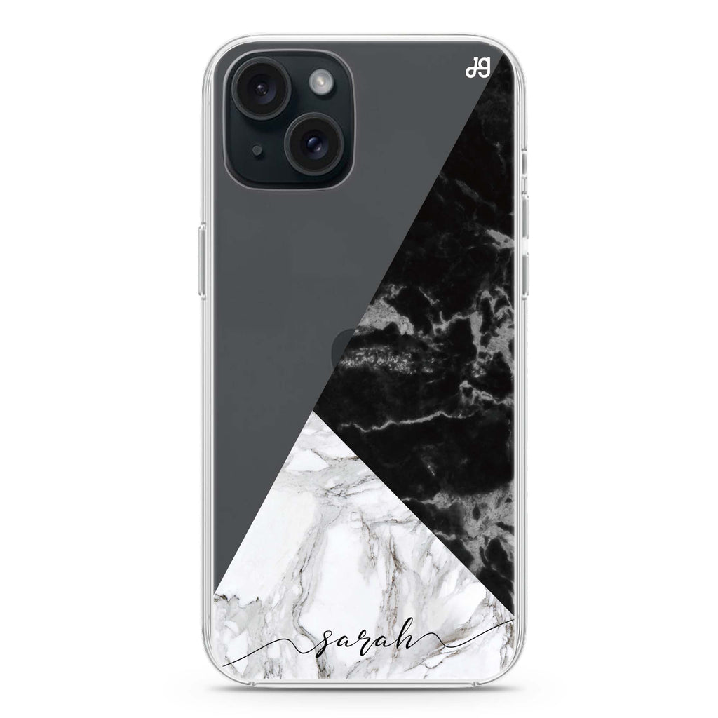 Black And White Marble iPhone Ultra Clear Case