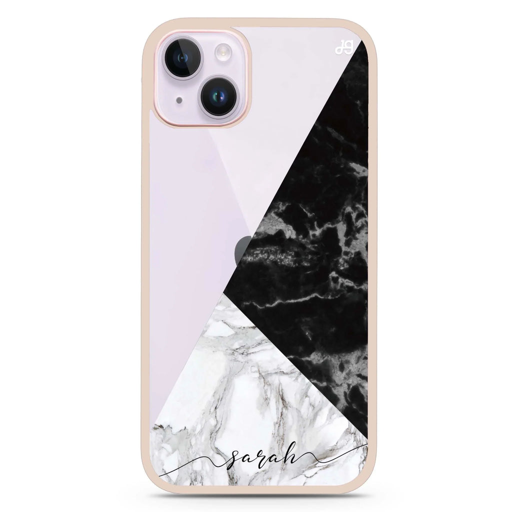Black And White Marble iPhone 15 Impact Guard Bumper Case
