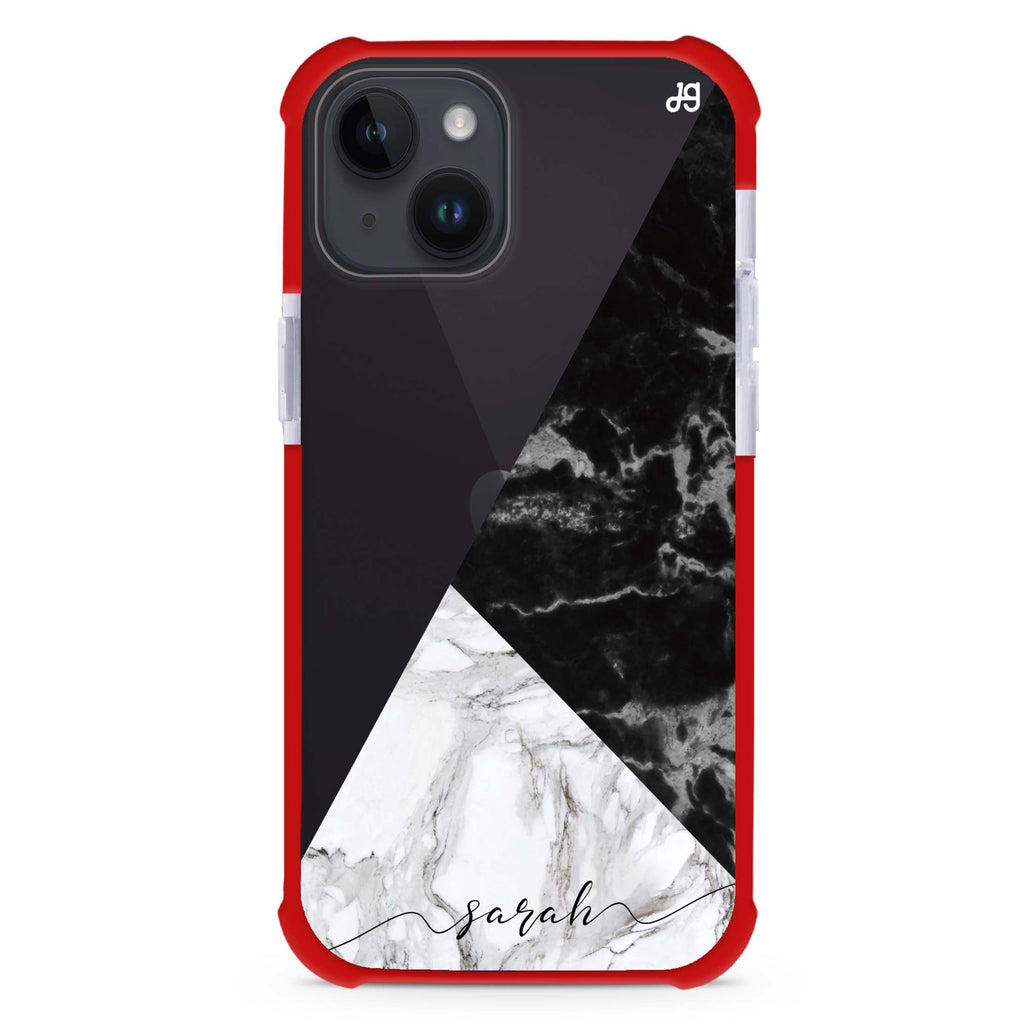 Black And White Marble iPhone 15 Plus Ultra Shockproof Case