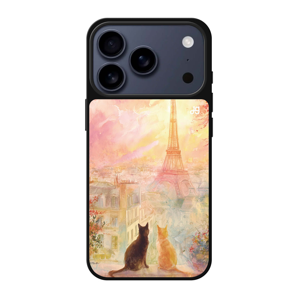 Paris Dream Cats cat animal travel whimsical iPhone 17 Pro Max mirror case