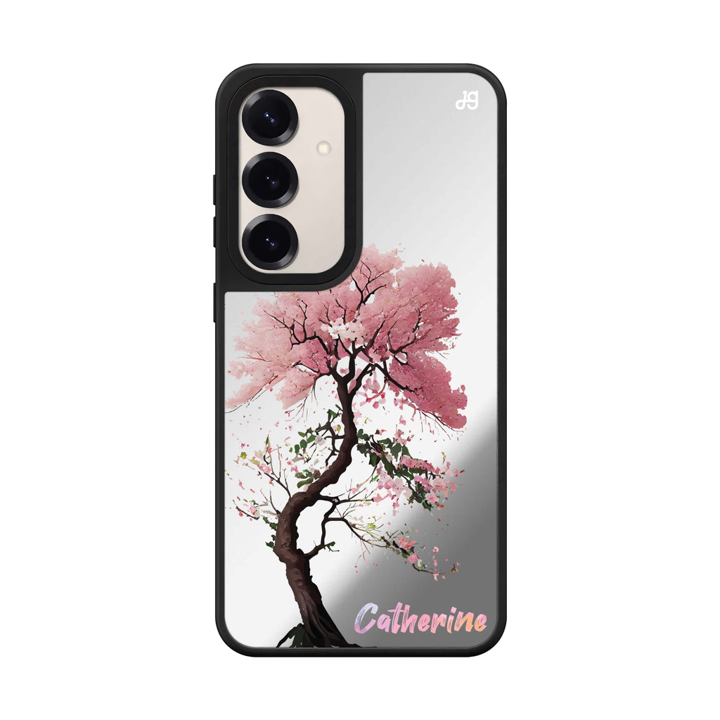 Custom name Cherry Tree Samsung Galaxy mirror case front view