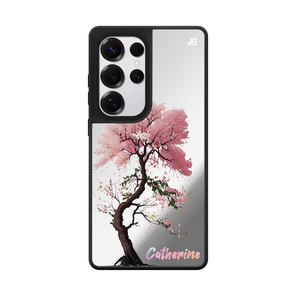 Custom Cherry Tree Samsung Galaxy S25 S24 S23 Ultra mirror case, front view