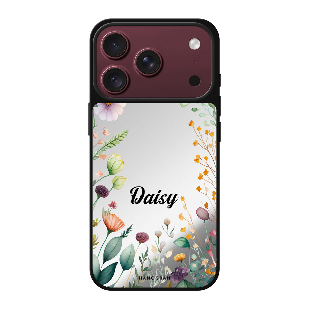 Beautiful Garden personalized name spring floral nature iPhone 18 Pro Max mirror case