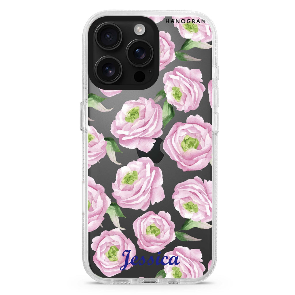 Watercolor pink floral iPhone 16 Pro & 16 Pro Max Case - Personalized and Stylish Protection