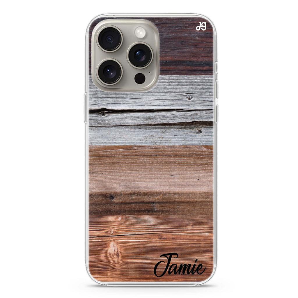 Wood Grain Varigegated iPhone 15 Pro Max Ultra Clear Case