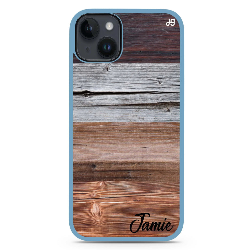Wood Grain Varigegated iPhone 15 Impact Guard Bumper Case