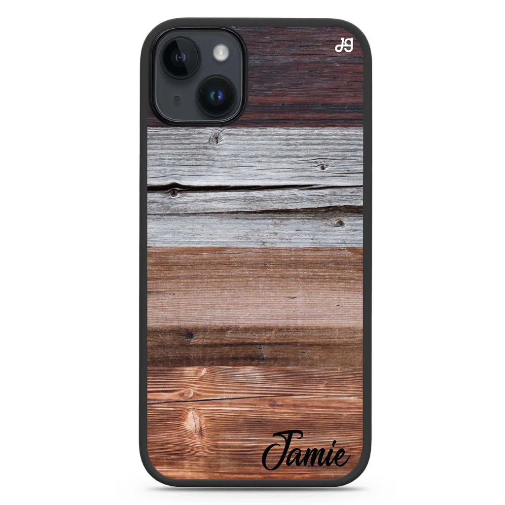 Wood Grain Varigegated iPhone 15 Plus Impact Guard Bumper Case
