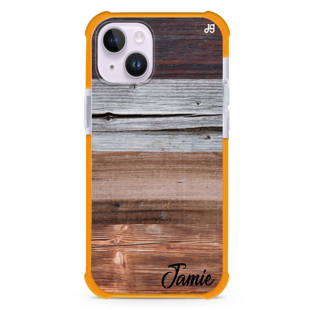 Wood Grain Varigegated iPhone 15 Plus MagSafe Compatible Ultra Shockproof Case