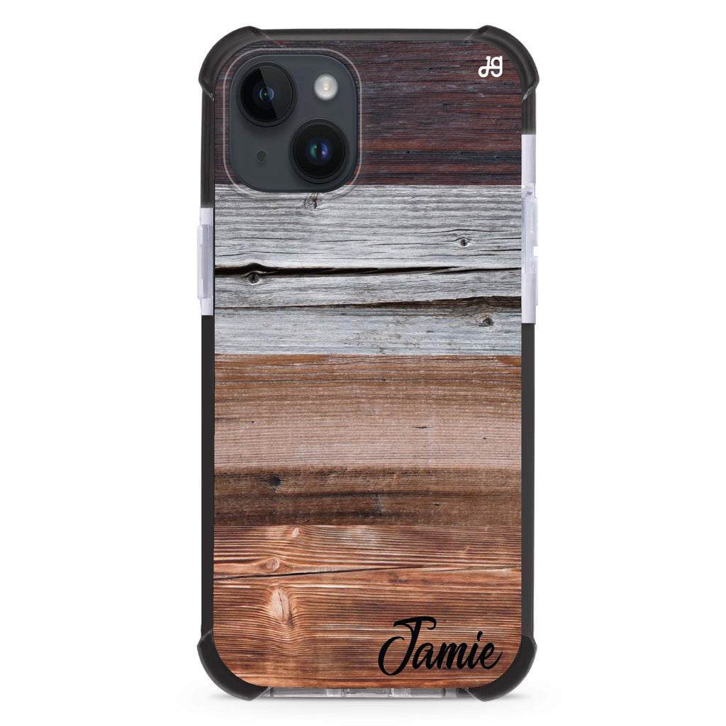 Wood Grain Varigegated iPhone 15 Plus Ultra Shockproof Case