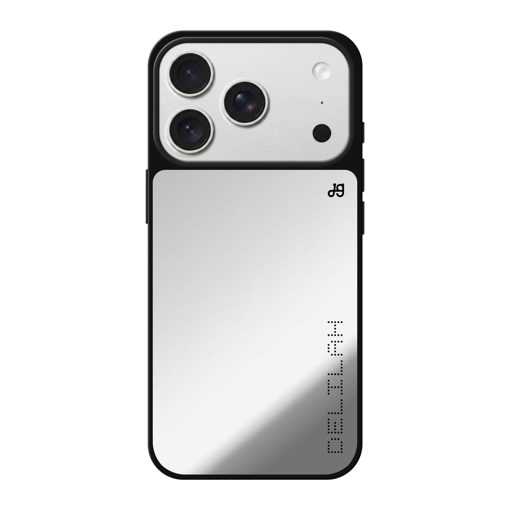 Digital Name personalized name typography iPhone 18 Pro Max mirror case