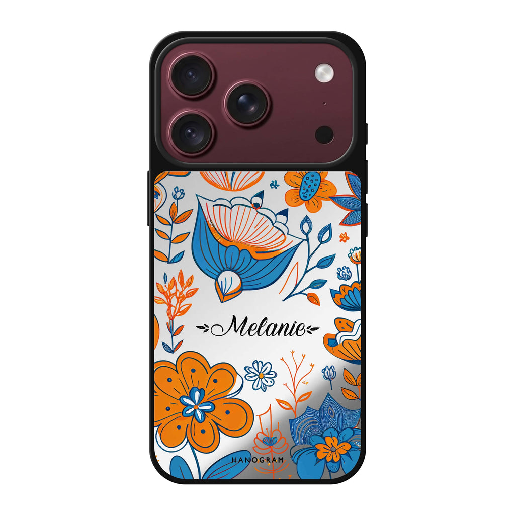 Floral Pattern #4 personalized name spring flower floral pattern iPhone 18 Pro Max mirror case