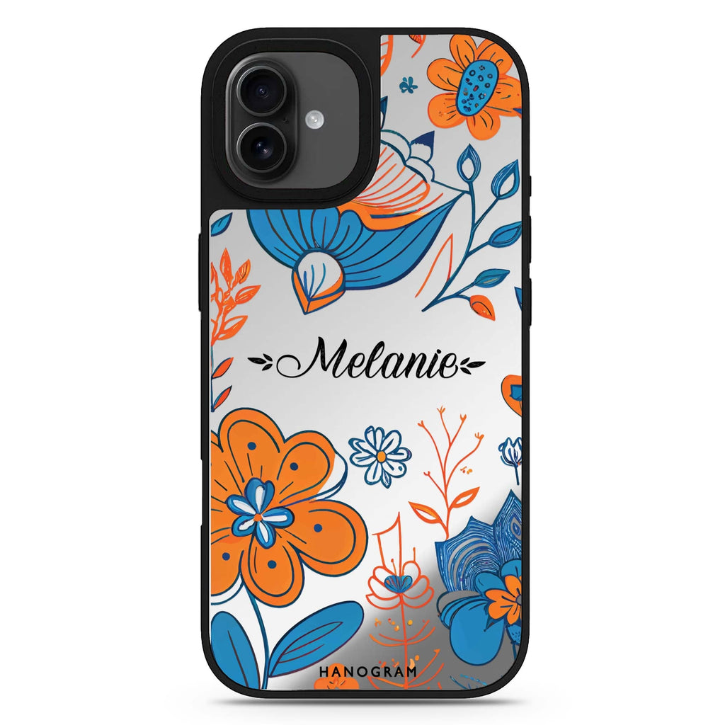 Floral Pattern design 4 personalized name iPhone 17 mirror case