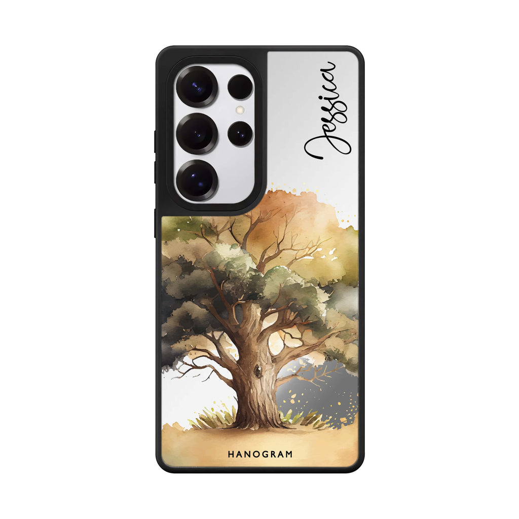 Custom Tree Samsung Galaxy S25 S24 S23 Ultra mirror case, front view