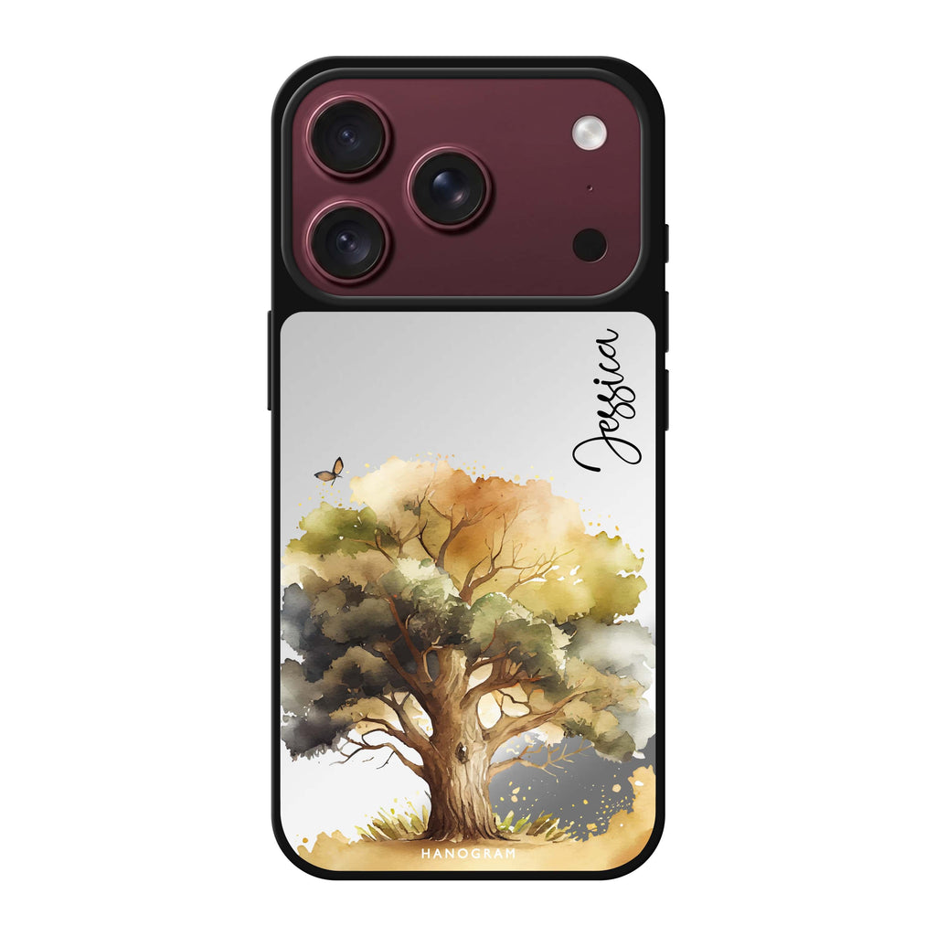 Tree personalized name tree nature iPhone 18 Pro Max mirror case