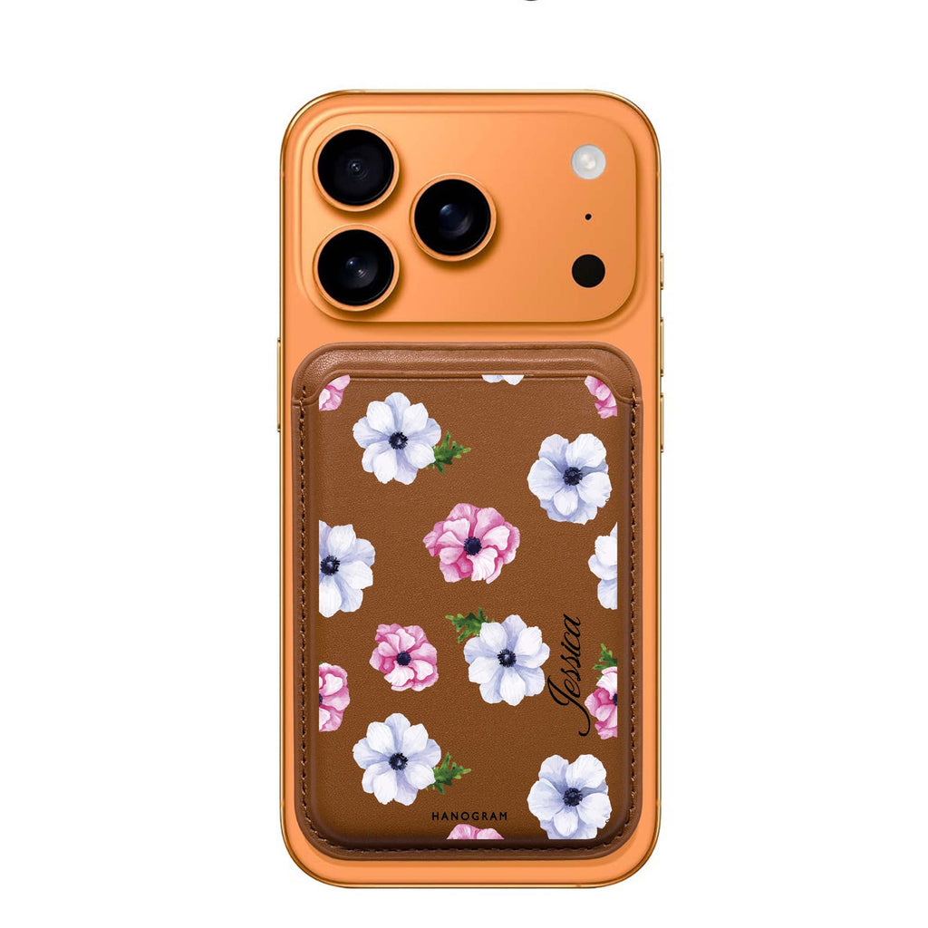 Ideal Floral custom name MagSafe wallet for iPhone, personalized magnetic card holder, main view