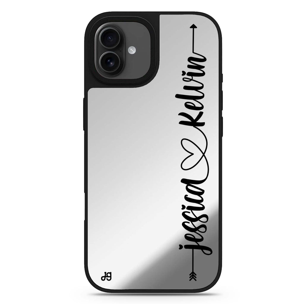 Custom design 2 personalized name iPhone 17 mirror case